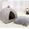 Canis para canis Cama grande e confortável para cães lavável, adequada para cães e gatos pequenos com design semi-fechado Y240322