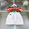 Classics kids tracksuits Princess dress Size 90-150 CM baby clothes color design girls T-shirt and Imitation linen material skirt 24Mar