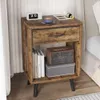 GYIIYUO 2-piece Set with Fabric Drawers and Open Shees - Country Style Bedside Table