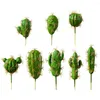 Декоративные цветы 8 шт. искусственный кактус поддельные сочные декор моделирование растений суккуленты миниатюрные растения