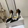 Schwarze Schuhe mit hohen Absätzen, französisches High-End-passendes Kleid, einzelner Schuh, spitz, sexy