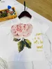 Mode bébé vêtements princesse robe pour enfants taille de piste 90-150 cm T-shirt de fleur de fleur et dentelle en perspective jupe longue 24MA