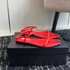 Sandali piatti classici da donna di moda scarpe scarpe eleganti con cinturino alla caviglia in vera pelle di qualità specchio di lusso per scarpe da sera con pompa per feste di matrimonio con scatola