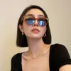 2 szt. Moda luksusowy projektant opalenizny okularów przeciwsłonecznych 2020 nowe koreańskie małe świeże okulary przeciwsłoneczne proste okulary przeciwsłoneczne Anti UV Lady