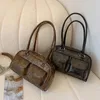 Bag Women Stylish Sling Double Pocket PU Small Casual Handbag Solid Color Underarm Bags Large Capacity Retro