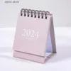 Calendario Journamm settembre 2023.09-2024 dicembre 2024.12 Calendario da tavolo mini bobina in tinta unita con adesivi a punti pianificatore giornaliero piano di lavoro forniture creative Y240322