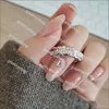 Band Rings 2023 Designer luxury ladies cross between gold rings with diamonds fashion rings classic jewelry 18K silver plated rose wedding wholesale