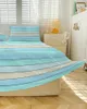 Bed Skirt Wood Grain Candy Color Water Elastic Fitted Bedspread With Pillowcases Mattress Cover Bedding Set Sheet