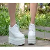 Sıradan ayakkabılar 14cm süper yüksek topuklu platform kama yüksekliği artan kadınlar sonbahar ayak bileği botları