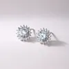Stud Earrings Sterling Silver Green Blue Zircon For Women Piercing Wedding Luxury Jewelry Wholesale Items With