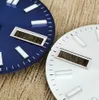 Аксессуары для часов с двойным календарем и рисунком солнца на циферблате, зеленым гвоздем и ночником, подходящим для механизма NH36 4R.