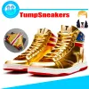 1s The Trump Shoes Gold T Chaussures de basket-ball 1 High Top Mens Womens Designer Sneakers Outdoor Sports Trainers Rendre l'Amérique à nouveau à nouveau l'édition commémorative Taille 36-46