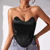 Maillots de bain pour femmes 2024 Est Party Robe imprimée Gilet sans manches Femme Dos nu Broderie Doublure Débardeur Col V à travers Crop Fishbone Corset