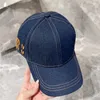 Denim Ball Cap Designer Beyzbol Kapağı Erkekler Kadınlar Sunhat İşlemeli Beyzbol Şapkası Moda Sokak Şapkaları Sıradan Kapaklar Mektup M Snapback Açık Mekan Şapkası