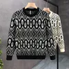 Men's Sweaters Autumn Winter Sweater High Quality Knitted Graphic O Neck Japan Harajuku Street Slim Fit Top Clothing