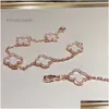 Cleef Four Leaf Clover Jewelrys Designer 2024 Luxury Van Clover Bracciale Madreperla 18K Gol Love Bangle Brillante gioielli con diamanti in cristallo