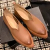 Freizeitschuhe Damen Echtes Leder Spitzschuh Slip-on Flats Loafers Freizeit Weich Bequem Damen Espadrilles Mokassins