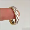 Anillos de banda al por mayor 36 piezas para hombre para mujer Patrón de rejilla Ajuste cómodo 6 mm Bordes biselados de acero inoxidable Nuevo diseño Moda vintage Dhgarden Dh8Av