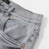 Jeans di marca viola da uomo slim fit pantaloni traforati elastici per piedi piccoli pantaloni lunghi casual da uomo minimalisti