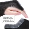 Toupees Sego 4x18cm V Loop Men Hairpiece Thin Skin Pu Toupee Human Remy Hair Patch Replacement Handgjorda Real Hairfe Hair Pieces