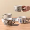 Mugs Japanese Style Vintage Rough Ceramic 350ml Household Breakfast Coffee Milk Cup Family Simple Water Friend Gift