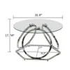 موافق الأثاث الزجاج الحديث Sier غرفة المعيشة مع إطار ، طاولة قهوة دائرية ، مناسبة للمنزل والمكتب ، تشطيب الكروم ، قطعة واحدة