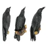 Sculptures 8 pouces résine corbeaux noirs perche sculpture murale corbeaux réalistes jardin suspendus ornements gothique corbeau statue décor pour branche d'arbre