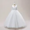 Beauty Pink White Navy Blue Wine V-Neck Flower Girl Dresses Girl's Birthday Dresses Girls Party Skirt Girl Everyday dress Kids' Party Wear SZ 2-4 D322132