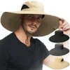Мужчины Женщины Дышащая рыбацкая УФ-защита Широкий козырек с полями Boonie Ведро Кепка Открытый Солнцезащитная шляпа