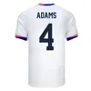 2024 Pulisic McKennie Futbol Jersey Smith Morgan Balogun Musah Adams America Futbol Gömlek Amerika Birleşik Devletleri Camisetas Ev Uzakta ABD Erkek Erkek Kadın Kids Kit Üniforma