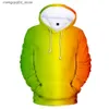 Sweats à capuche pour hommes Sweatshirts Neon Sweat à capuche Hommes 2022 Hommes / Femmes Pull Sweat Vestes Coloré Dégradé vert Couleur Unie À Capuche Arc-En-Ciel Top Coat Q240322