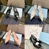 Designer Nieuwe Hoge Hakken Hoge Hakken Voor Dames Puntige Sandalen Nieuwe Stijl Sandalen Driehoek Gesp Puntige Mode Zijlucht Achterband Dunne Hak Schoenen