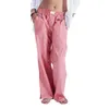 Damenhose Frauen Y2k Weites Bein Gingham Lounge Ausgehen Lose elastische Taille Karierte Hose Pyjamahose