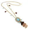 Wellmore красочное богемное массивное ожерелье с кисточками, каменная веревка, цепочка с подвеской, ожерелья для женщин, ювелирные изделия, оптовая продажа 240315