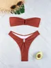 Women's Swimwear Sexy Bandeau Bikini Push Up Band Women Pierścień Połączony kostium kąpielowy 2 sztuki Kobiet bikini Bather Beach Wear Kąpiem kąpiel