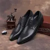 Sapatos de vestido moda preto / marrom serpentina negócios homens couro genuíno derby casamento meninos baile