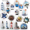 Fridge Magnets Fridge Magnetic Resin Mediterranean Wind Lighthouse Sailor Captain Cruise Lifeguard Refrigerant Decoration Y240322