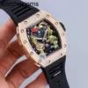 RicharsMill Luxury Mens Mechanics Watch Wristwatch Rms5101tiger and Dragon Michelle Yeoh Tiger Tourbillon