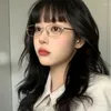 نظارة شمسية سبيكة الذهب الذهب نظارات النساء الفتيات y2k harajuku small square eyeglasses واضحة قراءة النظارات النظارات