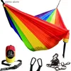 Hammocks Długość zawieszka 300 cm Szerokość 200 cm podwójna 260 cm * 140 cm pojedynczy cel LGBT 6-kolorowy wisiorek tęczy Y240322