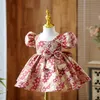 Robes de fille de fleur carrée rose douce robes d'anniversaire de fille jupe de fête fille robe de tous les jours vêtements de fête pour enfants SZ 2-12 D322115