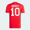 Gales 2024 Jersey de futebol Wilson Ramsey Bale New 2025 seleção nacional 24 25 Camisa de futebol Kit de crianças Kit completo Casa em casa