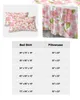 Spódnica łóżka różowa brzoskwini kwiat kwiat elastyczna pasja z poduszkami z poduszkami materaca materaca pokrywa pościel