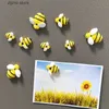 Fridge Magnets 3-6-9 pieces of 3-size creative animal yellow bee resin refrigerant magnet home decoration accessories cute refrigerator magnetic stickers Y240322