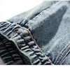 Azul jean jaquetas moda masculina multi bolsos solto casual algodão vintage rua cowboy casacos roupas de marca jaqueta jeans hombre 240309
