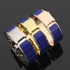 Designer-Armband, 18 mm breit, Goldarmband für Damen, klassisches Titanstahl- und Emaille-Armband, vergoldet, verblasst nicht, antiallergisches Goldarmband