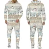 Survêtements pour hommes Impression 3D Couple Tenues Fête de Noël Mode Hommes Femmes Crewneck Sweats à capuche Pantalon Plus Taille S-7XLHarajuku