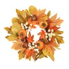 Mini couronnes de bougies d'automne avec fleurs décoratives, anneaux d'automne pour la maison, la ferme et le Bar