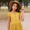 Kız elbiseler uzun kızlar yaz kıyafetleri kızlar drs dantel nakış prensleri 2024 3-8y için gündelik