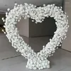 Fleurs décoratives en forme de cœur, rangée de fleurs artificielles, arrangement d'arc de mariage, décor de scène de fond floral, romantique, 2 m